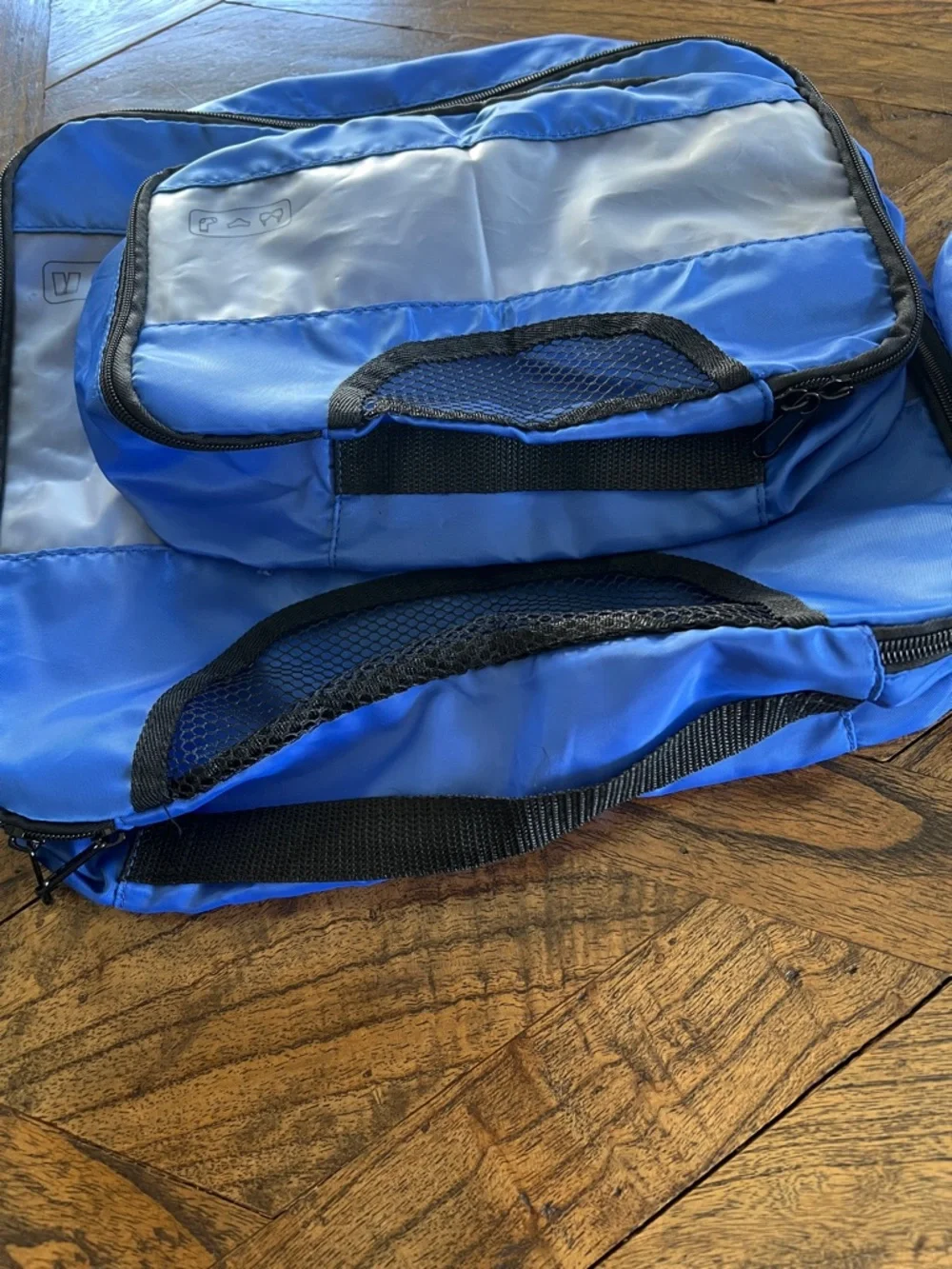 Blue Travel Packing Cube Set - 4 Pieces, Handles, Double Zippers, Like New